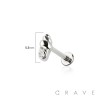 CZ SHELL TOP THREADLESS (PUSH IN) 316L SURGICAL STEEL LABRET SET